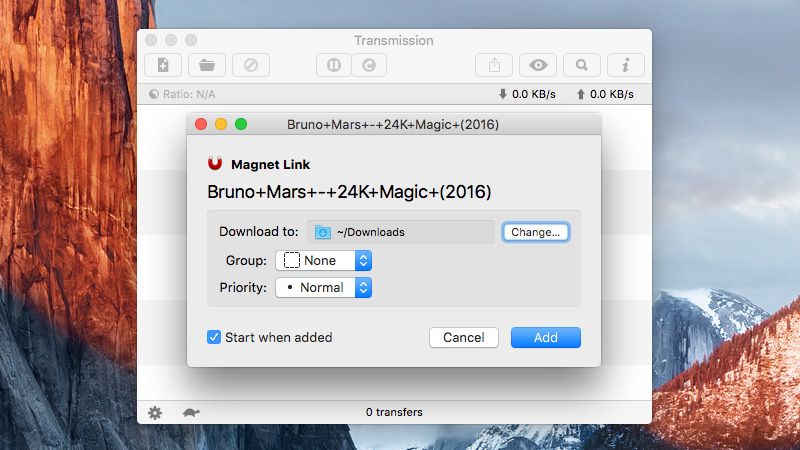 transmission torrent download mac